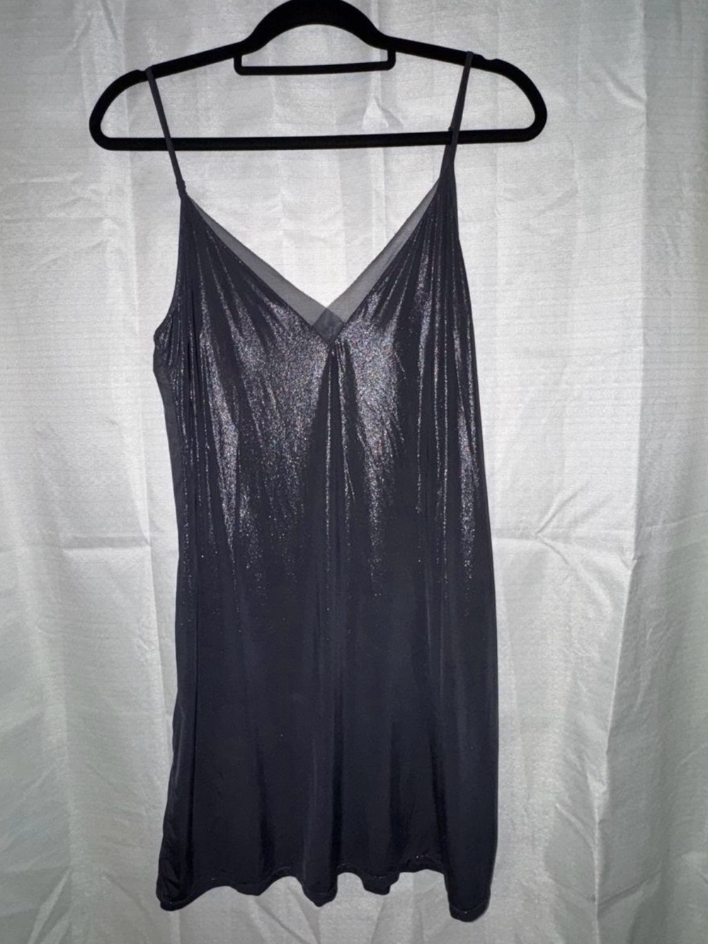 Victoria's Secret Black Shimmer Slip with V-Neck